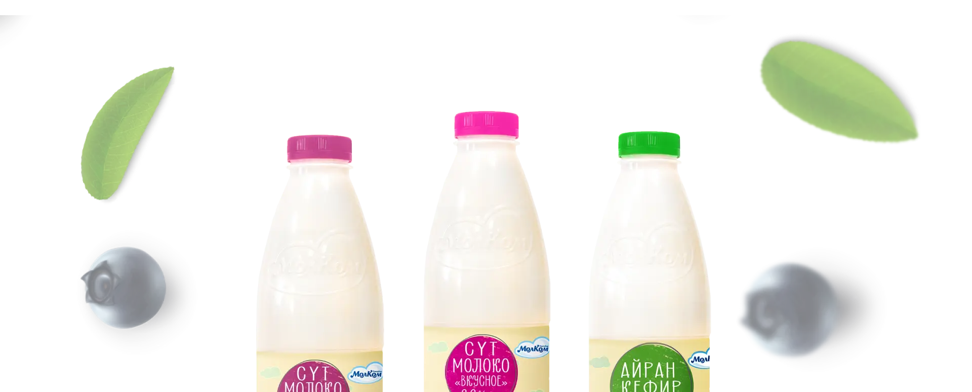 Бутылочная молочная продукция Молком